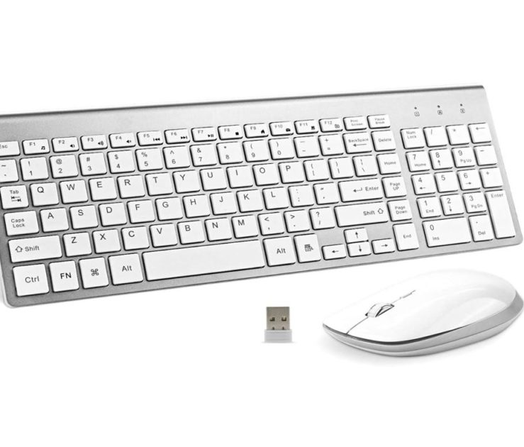 FENIFOX USB Slim 2.4G Full Size Wireless Keyboard and Mouse Combo