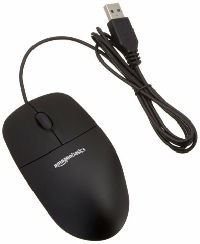 Amazon Basics 3-Button Wired USB Computer Mouse