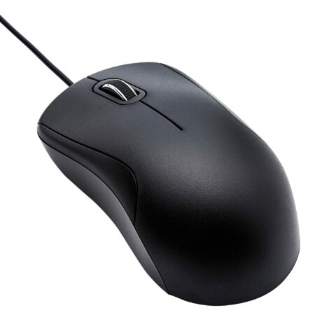 Amazon Basics 3-Button USB Wired Mouse - Standard, Black